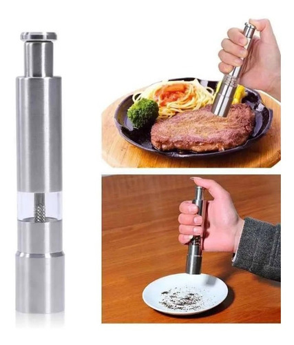 Moedor De Pimenta Ou Sal Aço Inox Temperos Gourmet Cozinha P