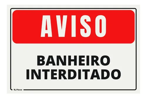 Placa Aviso Banheiro Interditado 20x30 Cm | MercadoLivre