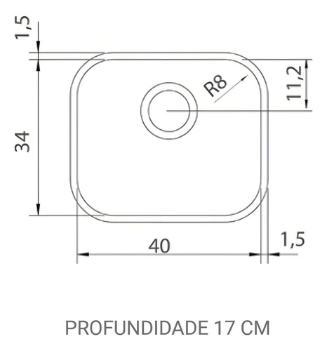 Cuba Tramontina Número 3 Inox C/escape Alto Brilho 40x34x17 Cor Inox Polido