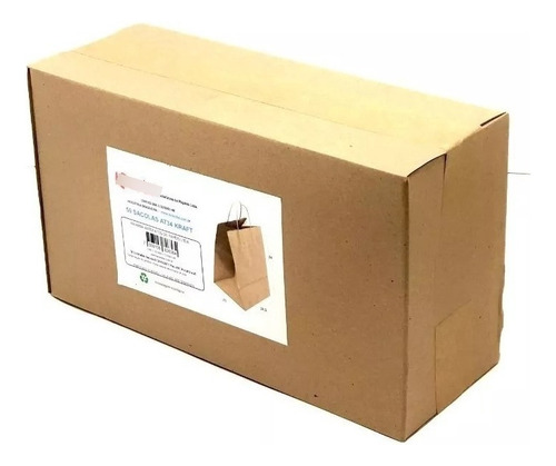 50 Sacolas Kraft para Entregas 28x23x18cm Para Delivery Kaiambá Embalagens e Acessórios