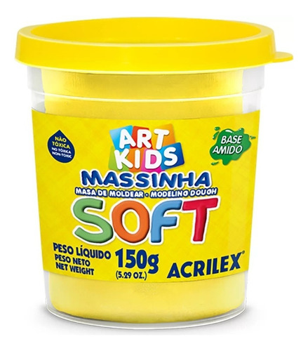 Massa De Modelar Soft Acrilex Original 150g Amarelo Limão