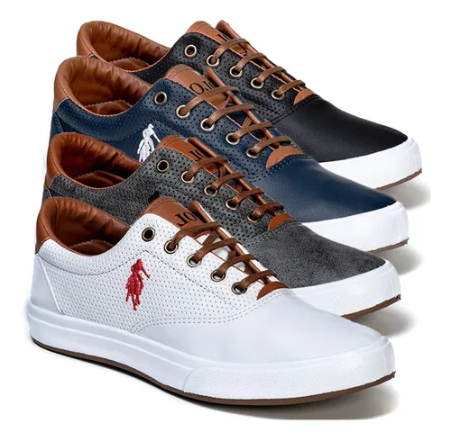 Combo 4 Tenis Masculino Polo Open Barato Sapato Frete Gratis