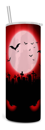 Termo Gótico Vampírico Murciélagos Y Cementerio Halloween