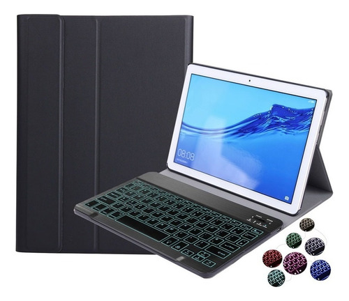 Funda Con Iluminado Teclado Ñ Para Tab A6 10.1 T580