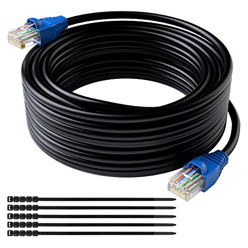 Cat5e Outdoor Ethernet Cable Heavy Duty 75 Feet Indoor Cat 5