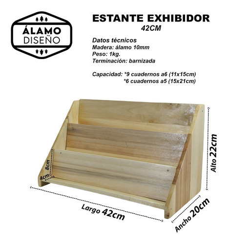 Exhibidor De Madera Para Cuadernos/tarjetas