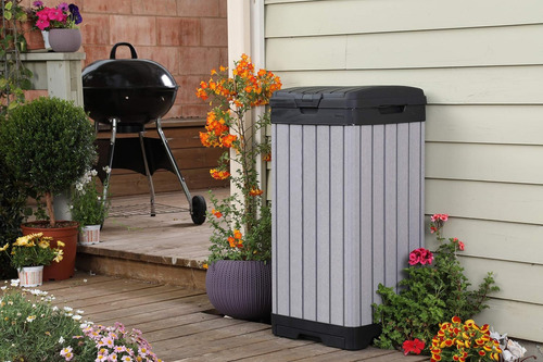 Cesto De Basura De Polipropileno Para Jardin Keter Rockford Color Gris