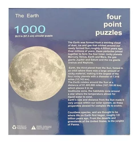 Quebra-cabeça redondo de lua cheia, 1000 peças, quebra-cabeça difícil,  1.000 peças, educativo, desafiador, jogo de quebra-cabeça de lua cheia,  faça