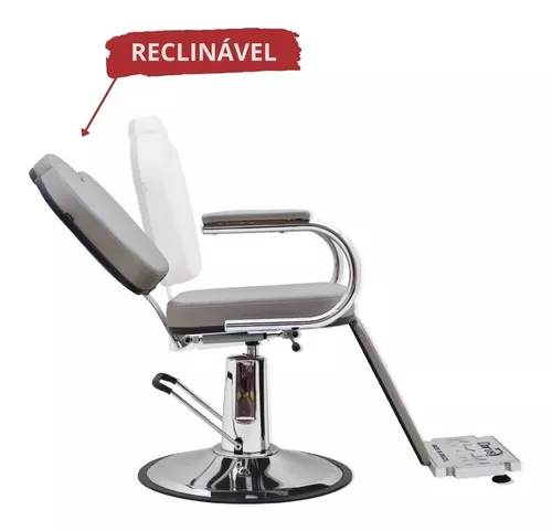 Cadeira Poltrona Hidráulica Pop Barbeiro Reclinável - Fabricante: Darus  Design - Cor: Marrom Acetinado