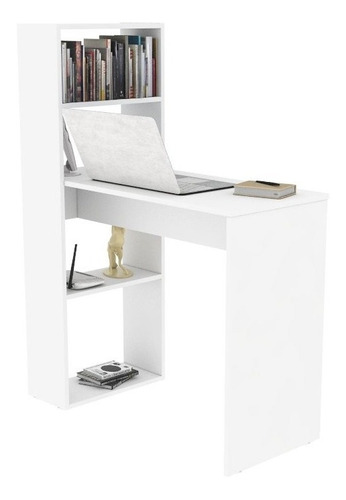 Escritorio Con Librero Piacenza Para Home Office Blanco