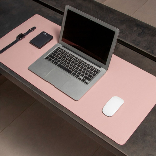 Mouse Pad Deskpad Couro Sintetico Extra Grande + Brinde Cor Rosa