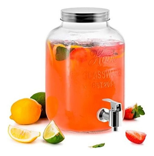 Kook Mason Jar Dispensador De Bebidas Y Bebidas De Vidr