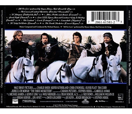 Michael Kamen The Three Musketeers Soundtrack Cd (Usado)
