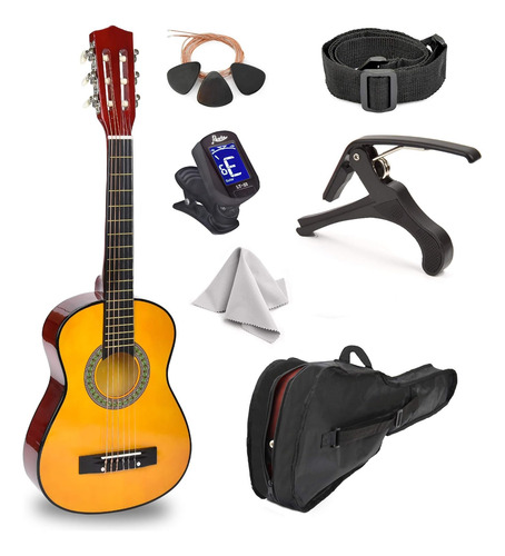 Guitarra De Madera 30 Con Funda Y Accesorios Para Niños