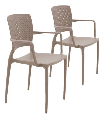 Silla Safira X2 Unidades Tramontina Apilable Fuerte · Boxbit Estructura De La Silla Taupe