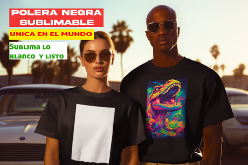 Pack 10 Poleras Negra Poliester Tacto Algodon Para Sublimar