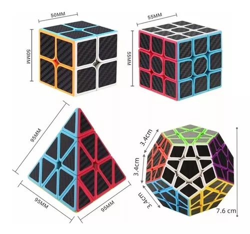  Roxenda Juego de cubos de velocidad, paquete de cubos de  velocidad de 2 x 2 x 2, 3 x 3 x 3, 4 x 4 x 4, megaminx y cubo piramidal