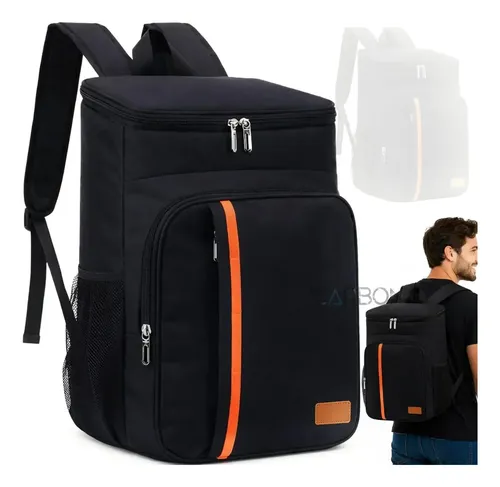 Bolsa Termica Mochila Marmita Grande Cooler Impermeavel Preto