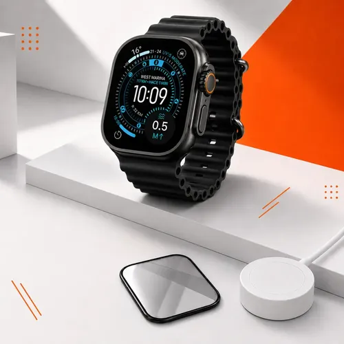 Relogio Smartwatch S9 Ultra Bluetooth 49mm Inteligente Preto NFC Chamadas Notificações Pulseira Extra e Película Mzcell