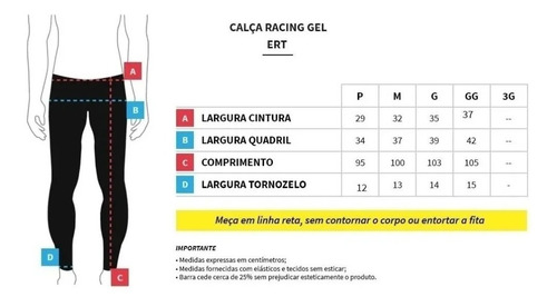 Imagem 4 de 5 de Calça Ciclismo Ert Preto Liso - Forro Gel