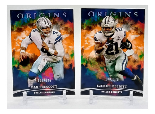 N F L Dak Prescott Y Ezekiel Elliot Dallas Lote 2 Tarjetas