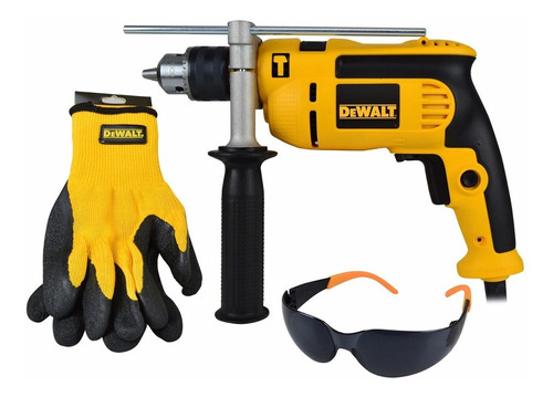 Rotomartillo 650 W + Guantes + Lentes Dewalt Color Amarillo 110v