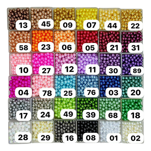 Perola Abs Inteira Com Furo 6mm 3 Pct 500 Perolas