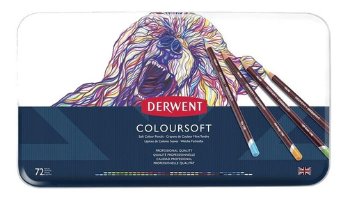 Lata Derwent Coloursoft X 72 Colores Vibrantes Barrio Norte.