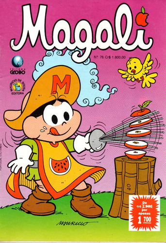 Magali N° 76 - 36 Páginas - Em Português - Editora Globo - Formato 13 X 19 - Capa Mole - 1992 - Bonellihq Cx177 E23
