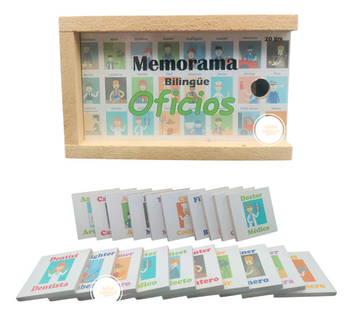 Juego Mesa Memoria Oficios Material Didáctico Madera Niños