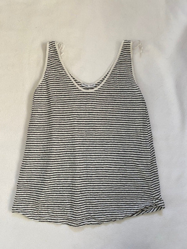 Zara Musculosa Rayada, Importada! Tendencia, Tipo Lino