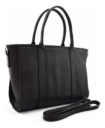 Cartera Mujer Dinobutelli Bolso Cuero Legitimo Reforzado Negro Cuero Níquel Negro