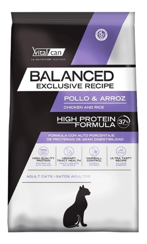 Alimento Vitalcan Balanced Ex. Recipe Pollo Gato Adulto 7,5k