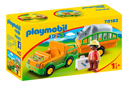 Playmobil 123 Auto Trailler Zoo 70182 Rinoceronte Sk