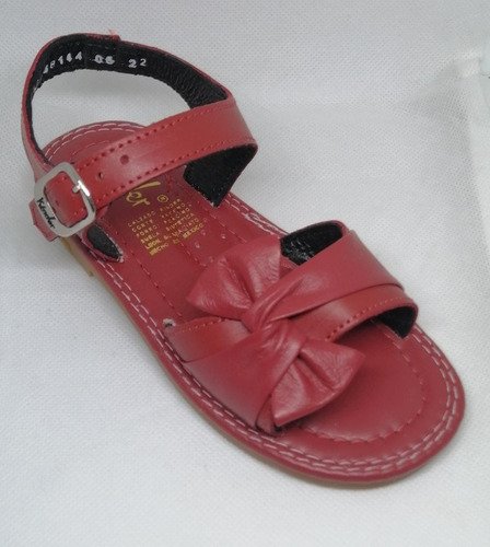 Huaraches Marca Kinder Para Bebe Niña 6021 Rojo 18 Al 21 M