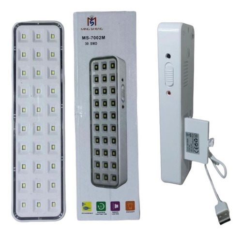 Luz De Emergencia 30 Leds Recargable 15hs Autonomia Color Blanco