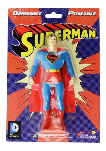 Figura Muñeco Superman Flexible Goma 13.5cm Dc Comics