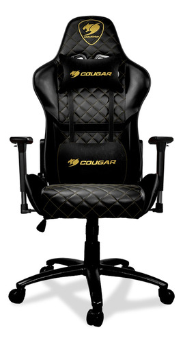 Silla de escritorio Cougar One Royal gamer ergonómica  negra con tapizado de cuero sintético