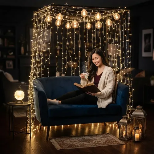 Pisca Cortina Luzes Led Iluminação Efeito Cascata Perfeita