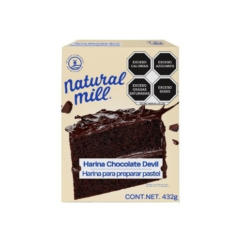 12 Pack Harina Para Pastel Natural Mill Chocolate Devil