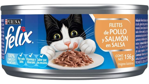 Caja De Alimento Para Gato Felix Pollo Y Salmón Salsa 24 Pzs