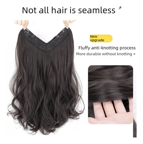Peluca Rizada Negra Natural 40cm En Forma De V