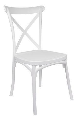 Silla De Comedor Garden Life Katrina, Polipropileno Con Fibra De Vidrio, Diseño Moderno E Innovador - Cómoda, Resistente, Apilable - Color Blanco