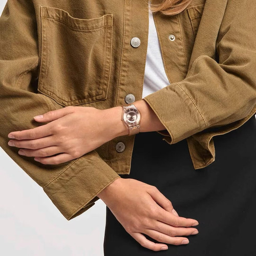 Reloj Swatch Hello Darling De Acero Rosa Gold Ss08k104m