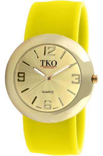 Tko Orlogi Reloj Amarillo De Metal Dorado Slap Tk614-gyl Par