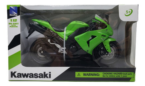 Moto Deportiva Ninja Verde Kawasaki Zx-10r New Ray Esc 1:12 
