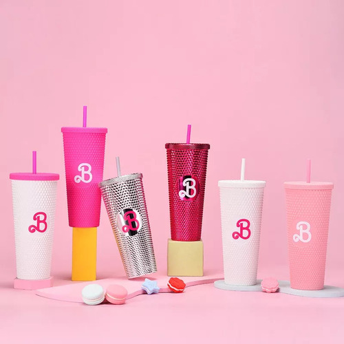 N Vaso Rosa De Barbie De 710 Ml Con Pajita, Barbies Movie