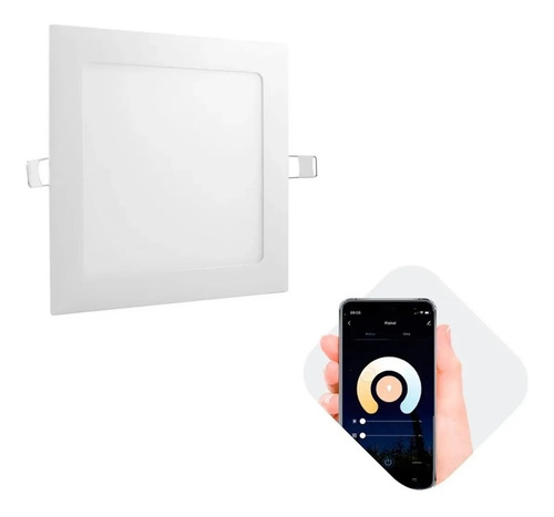Plafon Painel Quadrado Embutir 18w Inteligente Smart Wi-fi Cor Branco