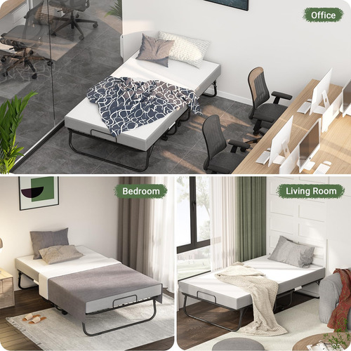Cama Plegable Individual Con Colchón De Espuma Viscoelástica