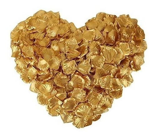 Petalos Artificiales Decorativos De Rosa Color Dorado 1000pz